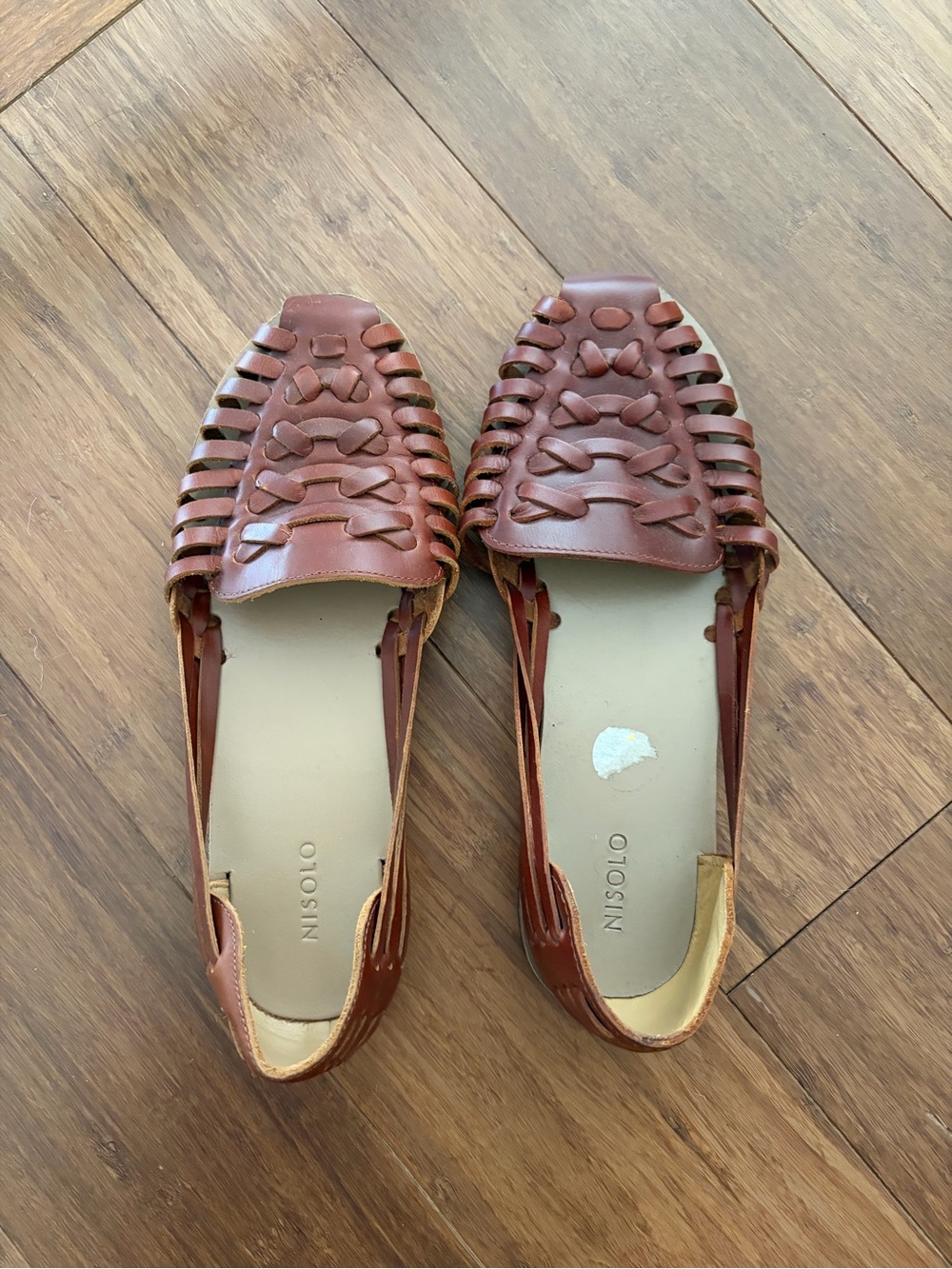 Nisolo Women’s Huarache Flat in Brandy Size 8